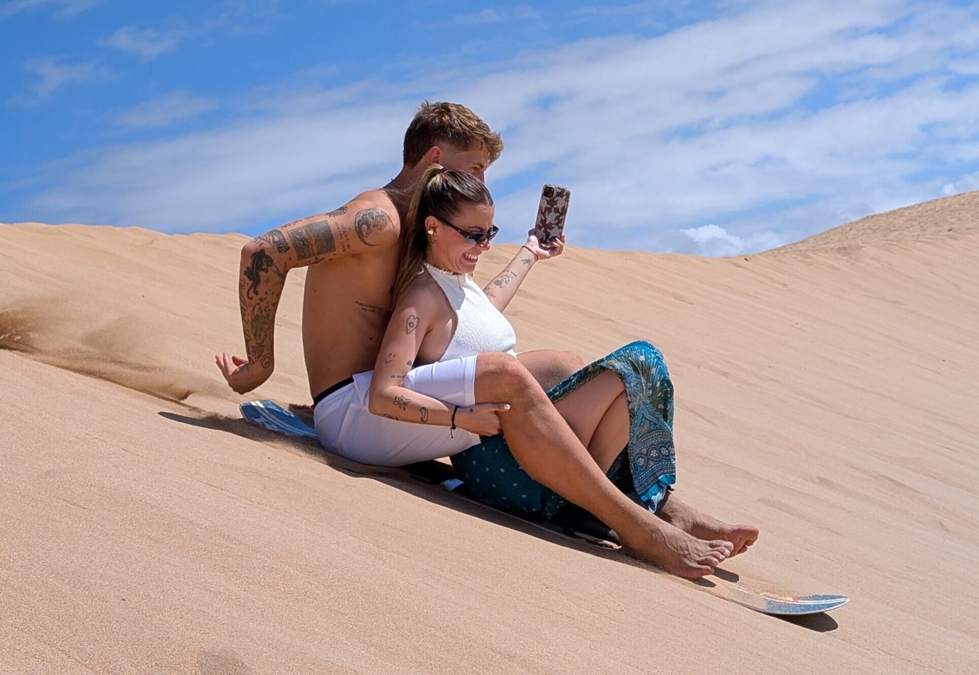 Agadir Taghazout beach quad bike and desert sandboarding tour